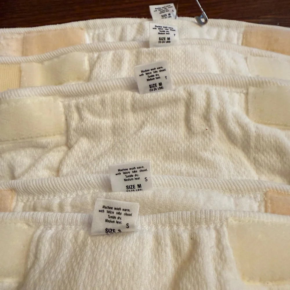 Lot of 100% cotton diapers w Velcro